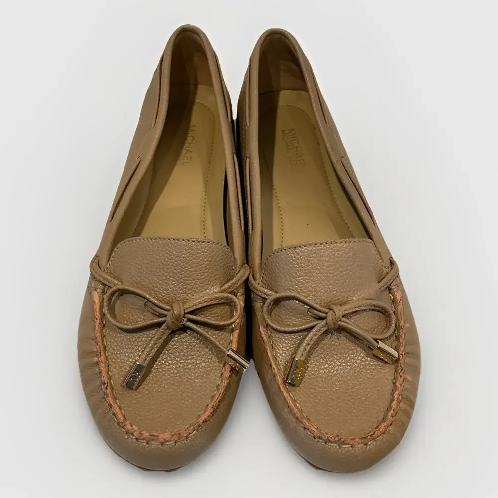 Michael Kors Khaki leather Moccasin Flat Women's Size 7- EUC worn once